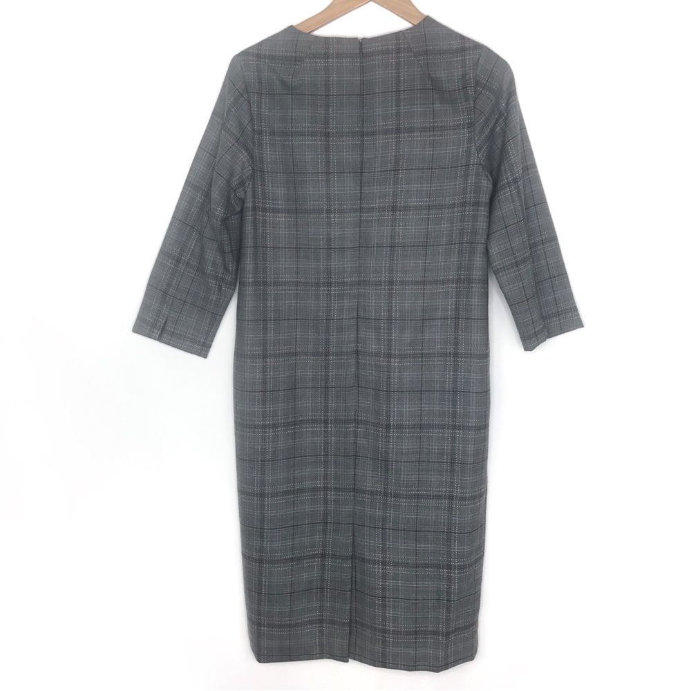 Pendleton 100% Virgin Wool Gray Blue Plaid Shift … - image 6